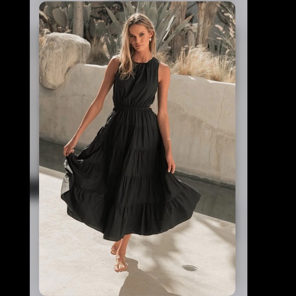 BNWT Bohme Carlotta tiered maxi dress in black - Size Small - Picture 2 of 11